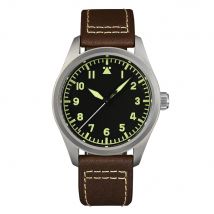 San Martin Pilot Titanium Military Enthusiast YN55 Automatic Mechanical Men Watch Leather Strap Waterproof Luminous SN0030T