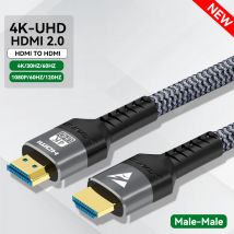 Cavo HDMI, compatibile con 4K 60Hz, video e audio ad alta velocità HDR HDMI Ultra HD 1080P 120Hz, cavo HDMI 2.0, per PS4, PS5, TV, laptop, monitor, RTX 3080, proiettori.