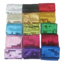 About 2" Width 3 Meters Long 11 Rows Sequined Mesh Trim Ribbon DIY Decorative Headwear Accessories