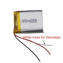 3.7V 1500mAh 5.55Wh Thermistor 3-Wires Rechargeable Li-Polymer Li Lithium Battery 103443 For GPS