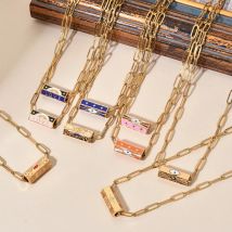 ZMZY Boho Clip Halskette Für Frauen Edelstahl Kette Gold Farbe Auge Anhänger Halsketten Glück Ästhetischen Türkischen Schmuck femme