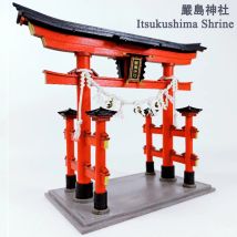 DIY Holzpuppe Häuser itsukushima Shinto Schrein japanischen Bau Miniatur Baukästen mit Möbeln Puppenhaus Geschenke