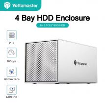 Yottamaster Custodia RAID a 4 slot 4 alloggiamenti da 2,5/3,5 pollici USB3.0 a SATA3.0 RAID Custodia per array HDD esterna Supporto 4X16TB e UASP