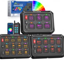 MICTUNING-Panel de interruptor P1Y6/8/12Pods, caja de circuito de Control remoto inalámbrico por aplicación, interruptor de palanca RGB, sistema de relé de Control para camiones