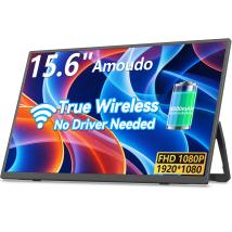 Amoudo Wireless Mobile Monitor 8000 mAh Battery 15.6 Inches 1920 x 1080P VESA-Compatible Mobile Display  IPS Portable Monitor