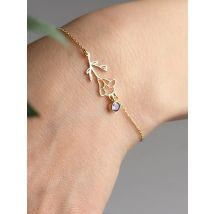 Birthday Flower with Birthstone Bracelet for Women Stainless Steel Jewelry custom Bracelet Personalized girlfriend Gifts Pulsera
