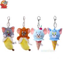 Heißer 10 cm großer, lustiger Plüsch-Schlüsselanhänger in Bananenform und bezaubernder Eiscreme-Form mit Cartoon-Tom und Jerry-Motiv