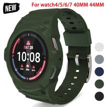 Silicone Strap+PC Case for Samsung Galaxy Watch 7/6/5/4 40MM 44MM New Mod Kit for Samsung SmartWatch Sport Loop Band Bracelet