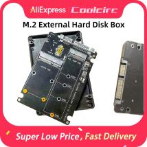 Coolcirc M.2 Konverter für Solid-State-SSD zu SATA3 Externe Festplattenbox NGFF mSATA zu Serieller Anschluss Konvertierungskarte Dual-Use