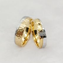Designerskie obrączki dla mężczyzn kobiety sojusze wysokiej jakości unikalne młotkowane srebro 14k pozłacana biżuteria obietnica pierścionek dla par