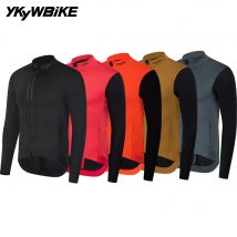 YKYWBIKE Men's Cycling Jacket Windbreaker Road Bike Jersey Windproof Waterproof Bicycle Shirt Long Sleeve Cycling Clothing MTB