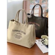 Hylhexyr Damen handtaschen Brief druck Segeltuch tasche große Kapazität Student Casual Tote Magnets chnalle Umhängetaschen