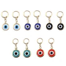 1 Paar glückliche böse Blick kleine Creolen für Frauen Vintage bunte runde Auge Kupfer Kreis Ohr stecker weibliche Schmuck Fans Geschenk