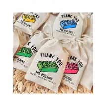 24pcs Custom Thank you For Building Memories with me Bags,boy girl birthday bag,Brick or Blocks Birthday Party decoration gift