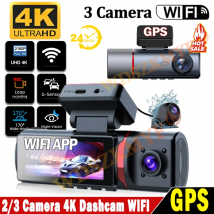 4K Car Dvr 2/3Channels Video Recorder Wifi Front inside Rear View Camera DashCam for Cars Camera 24H Parking Monitor Black Box