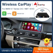 Road Top Wireless CarPlay Android Auto per BMW serie 5 7 F10 F11 F07 GT F01 F02 F03 F04 2009-2016, con funzioni di collegamento specchio