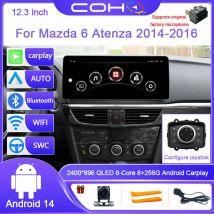 12,3 ZOLL Für Mazda 6 Atenza 2014-2016 2400*896 Android 14 8G + 256G 4G Auto Radio Player Navigation