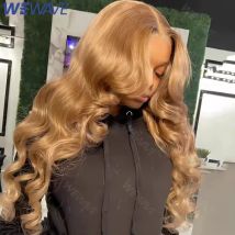 Parrucca per capelli umani biondo miele con onda del corpo 13X4 frontale in pizzo colorato # 27 parrucche 13X6 frontale in pizzo per donna parrucca brasiliana prepizzicata