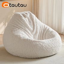 OTAUTAU Soft Faux Bunny Fur Sitzsackbezug Fußhocker Pouf Ottoman DD027 【Kein Füllmaterial innen! Sie müssen es selbst füllen!】
