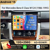 Android 15 Autoradio Für Mercedes Benz E Klasse W124 1986-1995 Drahtlose CarPlay Auto GPS RDS Multimedia Stereo navigation DSP BT