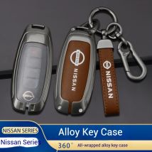 For Nissan Qashqai Juke X-Trail Patrol Leaf Altima Maxima Murano Tiida Teana Rogue Sentra Zinc Alloy Leather Car Key Cover Case