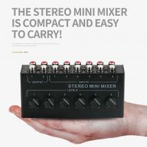 4 6 Kanäle Passiver Mixer Audio Professioneller Audio-Stereo-Mixer Soundmixer Tragbarer RCA-Eingang Ultra Low Noise für Live-Studio