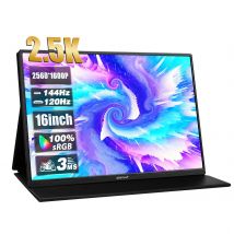Zeuslap-Monitor portátil para videojuegos, pantalla de viaje para Mini PC, portátil, Switch, PS4, PS5, 2,5 K, 144hz, 500nits