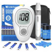 LinkSun G-425-3 Glucosemetro Kit completo 10/50/100 pezzi Strisce reattive Macchina per prove di zucchero nel sangue per misuratore di glicemia nel sangue del diabete