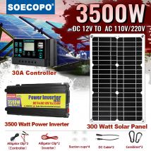 Das komplette 3500-W-Solarsystem enthält Sonnenkollektoren, 30 A-Laderegler und 3500-W-Wechselrichter für den täglichen Gebrauch und den Notfall