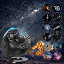 Proiettore Galaxy Ultral Star 13 in 1, area immagine HD, luce notturna a LED, 13 dischi cinematografici, 360 °   Il timer ruota 1/2 ore per la cameretta dei bambini e degli adulti