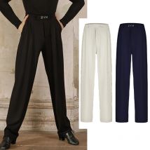 2024 Men Latin Dance Trousers Adult Male Cha Cha Rumba Ballrom Dance Clothes Competition Clothing Loose Practice Pants DNV21774