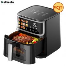 Frytkownica beztłuszczowa Patbrela Smart Air Fryer 8L 1700W z dotykowym ekranem LED, 11 funkcji programowych, maks. 200°C °   Frytkownica beztłuszczowa z wyjmowanym koszem z powłoką nieprzywierającą