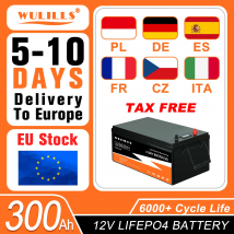 Nuova batteria LiFePO4 12V 100Ah 200Ah 300Ah 12.8V 24V 48V fosfato di ferro al litio con BMS integrato per il funzionamento della barca solare senza tasse