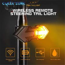 Indicatore di direzione remoto senza fili Fanale posteriore per bicicletta 5 modalità di illuminazione Luce posteriore di avvertimento per bici intelligente Fanale posteriore per ciclismo ricaricabile