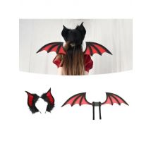 39BB Festival Bat Wing Headgear Cosplay Bat Costume Hair Hoop Plush Bat Ears Headwear for Creative Daily Wear