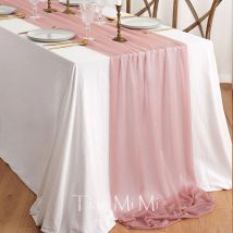 Grazioso runner da tavolo di lusso Dusty Blush rosa trasparente per matrimonio rustico principessa festa addio al nubilato compleanno decorazioni natalizie
