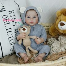 18 Zoll 45 cm 3D bemalte wiedergeborene Puppen Silikon Vinyl realistische Babypuppe handgefertigt wiedergeboren mit Zubehör Geschenksets