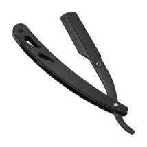 Männer Rasieren Barber Tools Haar Rasiermesser und Klingen Antike Schwarz Klapp Rasiermesser Edelstahl Rasiermesser Halter