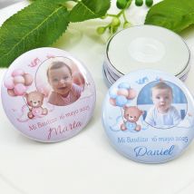 Custom Photo Fridge Magnet Girl Boy 1st Birthday Party Favor Bear and Balloon Personalized Magnets Baptism Favor Gift for Guest