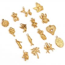 3Pcs Stainless Steel Scarab/Bear/Women Charms Cute Balloon Aniaml Pendants Diy Earrings Necklace Crafts Jewelry Making Supplies