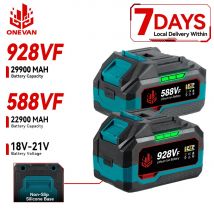 Akumulator litowo-jonowy ONEVAN 22900mAh 29900mAh do dmuchawy, klucza udarowego, akumulator do ponownego ładowania do narzędzi Makita 18V 21V