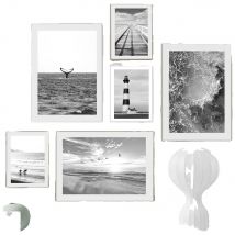 Black White Sea Beach Whale Lighthouse Wall Art Poster And Print Landscape Canvas Nordic Art Painting Modern Pictures Home Decor