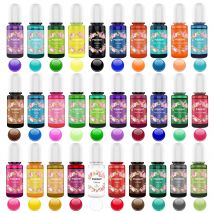 Epoxidharz-Pigment, 30-farbiger flüssiger Epoxidharz-Farbstoff, transparenter Farbstoff zum Färben von UV-Harz, DIY-Harzkunst-Schmuckherstellung