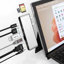 Surface Pro 9/10/11/X USB Hub Docking Station with 4K HDMI Thunerbolt 4 RJ45 USB3.0 SD TF Triple Display for Surface