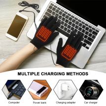 USB-beheizte Strickhandschuhe, Vollfingerhandschuhe, rutschfeste Touchscreen-Handschuhe, verdickte Winter-Fahrradhandschuhe für Outdoor-Sportarten