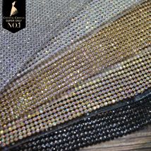 Super Shine SS8.5-SS9 Hot Fix Stein Blatt Klar Kristall AB Silber Basis Strass Trim Bling Textil Hotfix Strass Mesh RMHF