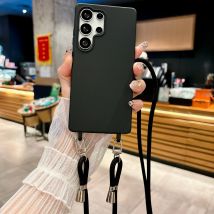 Crossbody Lanyard Phone Case for Samsung S25 FE Edge S24 Ultra S23 S22 S21 Plus A56 A16 A06 A36 A26 A17 A07 Silicone Soft Cover