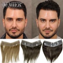 Männer Frontal Toupet V Schleife Echthaar Stirn Haaransatz Patch 0,06mm Dünne Haut Pu Haaransatz Braun Farbe Männer der Kapillare Prothese