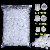 1000/500/100pcs Plastic Tattoo Ink Cups Caps with Base Clear Self Standing Ink Caps Tattoo Pigment Cups for Tattoo Ink Supply