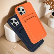Custodia per telefono per IPhone 16 Pro Max custodia IPhone 12 Mini TPU custodia protettiva morbida smerigliata iPhone 14 tasca per schede 15 Plus